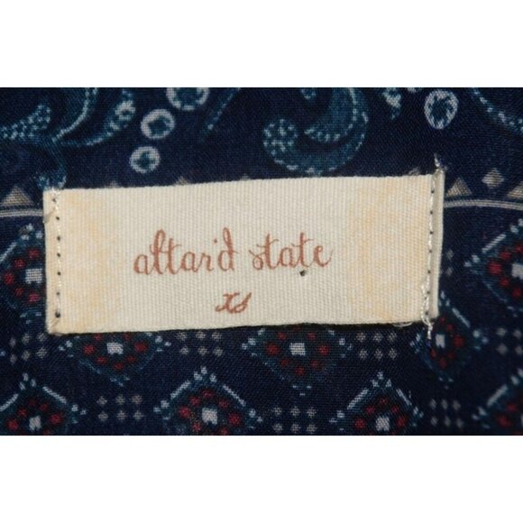 Altar'd State Crochet Blue Patchwork Sleeveless Blouse Top Size XS Flowy - Picture 10 of 11